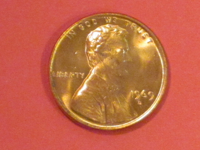 1969-D  Small Cent - AU example