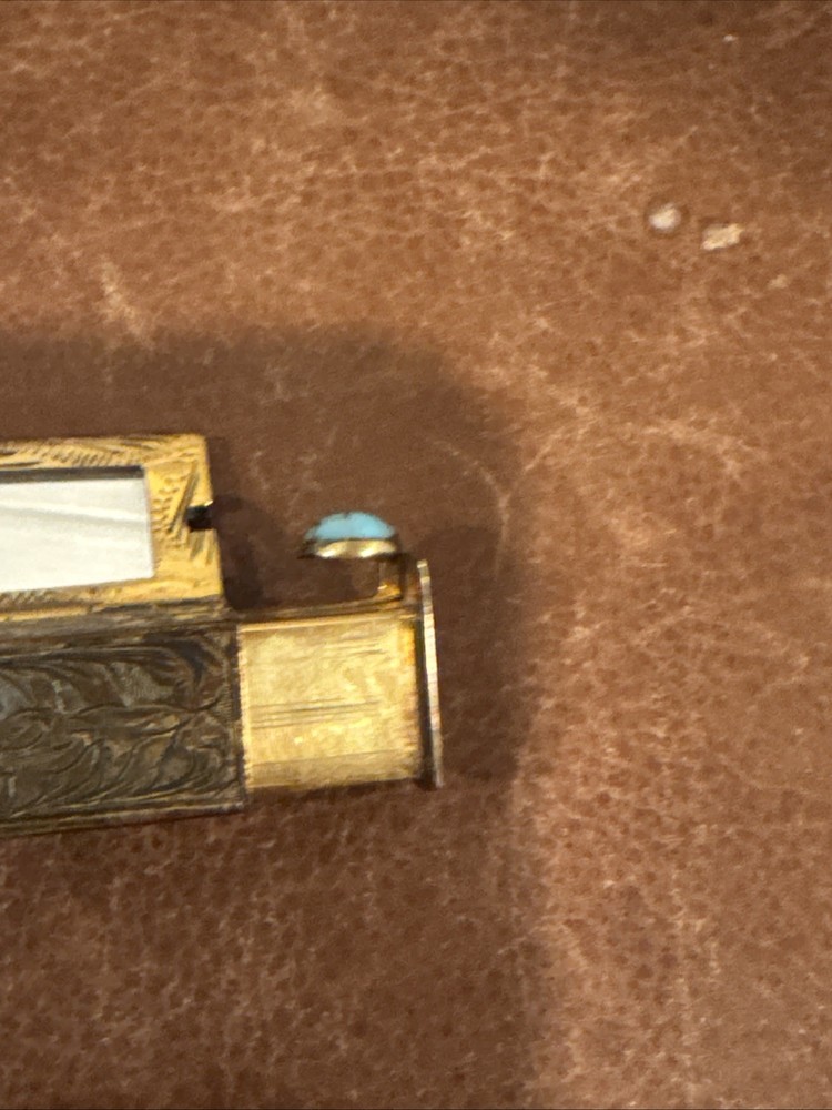 Old Solid Silver 800 Lipstick Case Unique Box Porcelain Polychrome Plaque 20th C