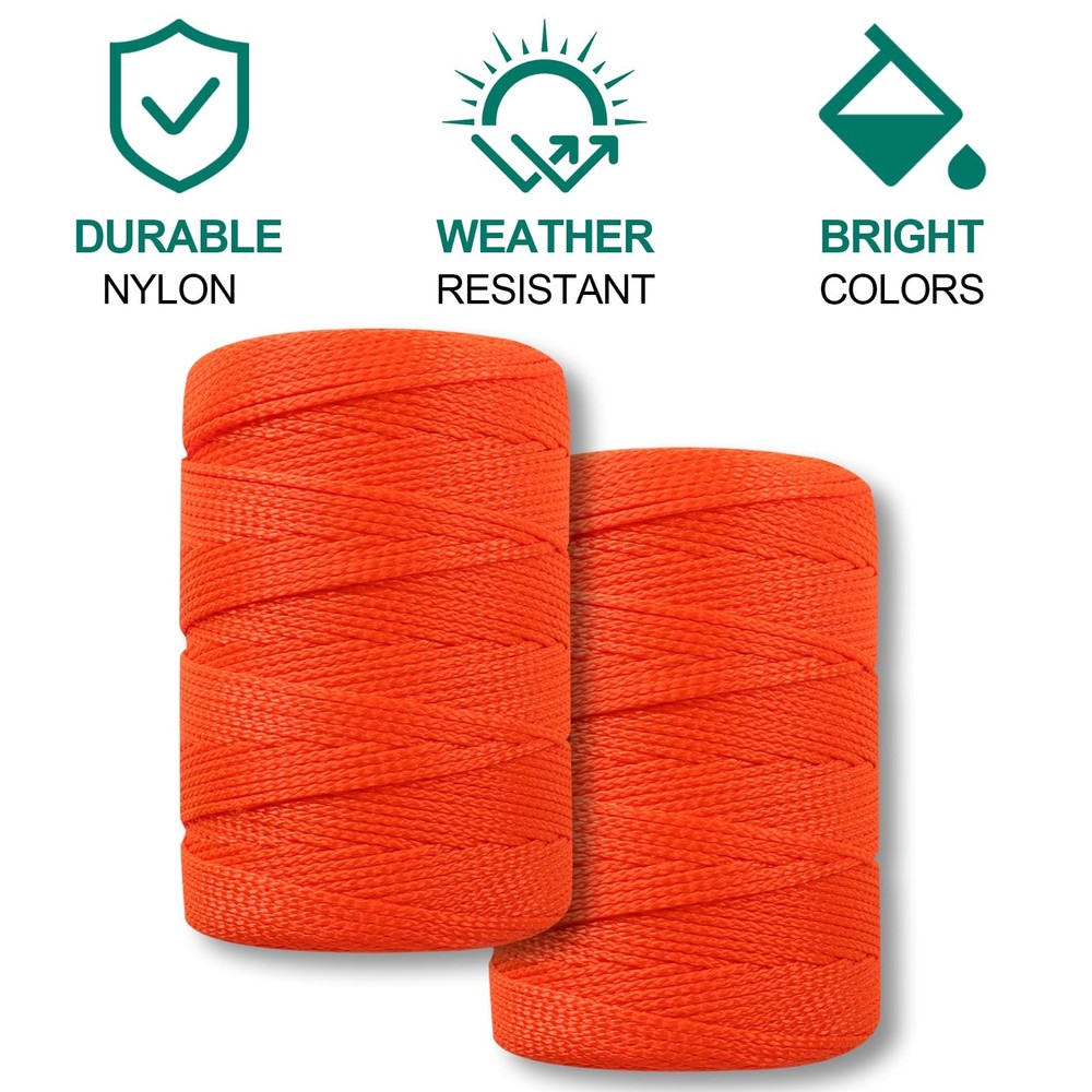 Romeda Mason Line #18, 500 Ft Orange String, Construction Twine for