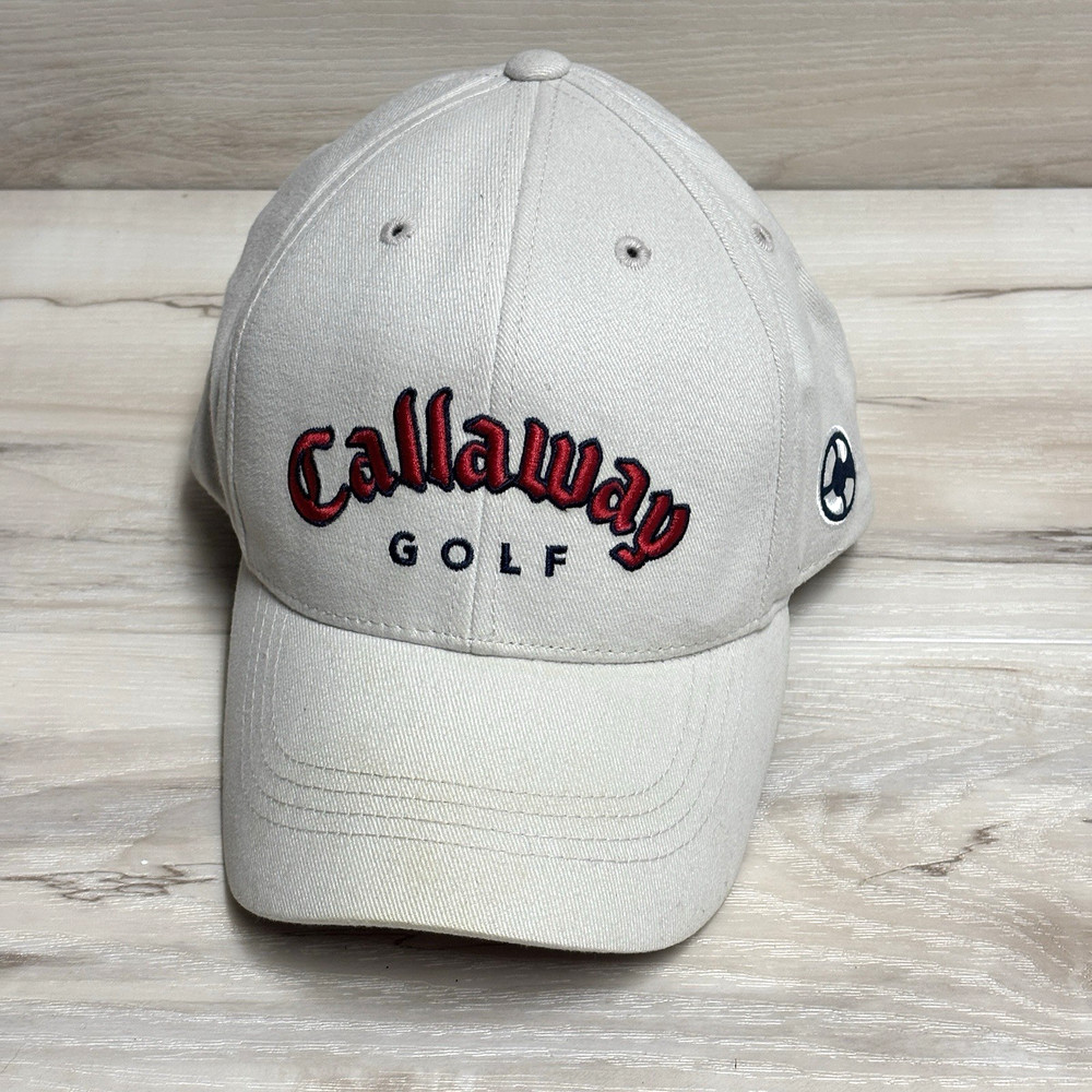 Callaway Golf Cap Hat White Red Logo Adjustable Back