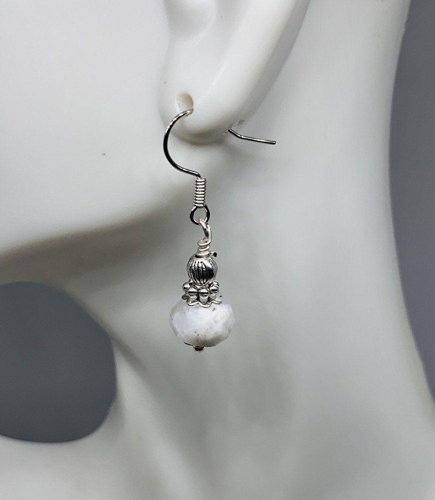 Blue Moonstone Genuine Stone Handmade Earrings