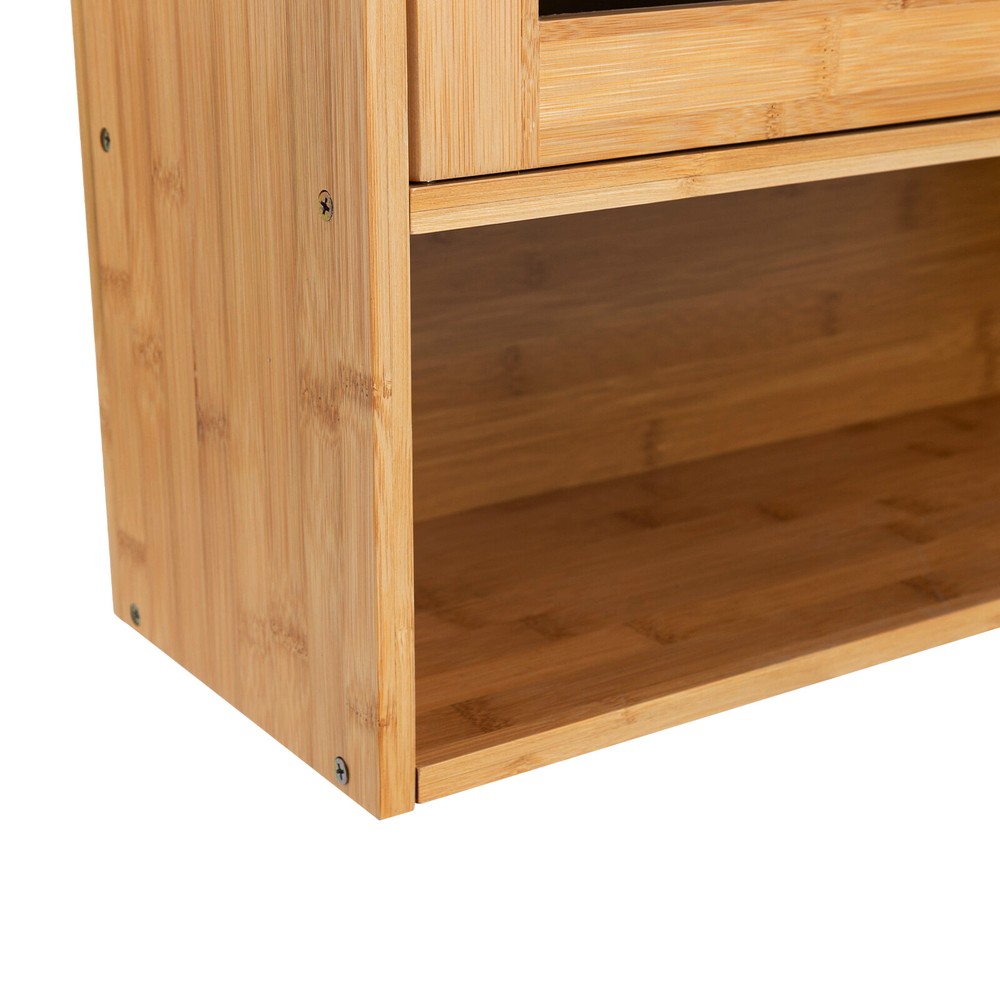 3-Layer Bamboo Storage Cabinets Modern Wall Mounted Decor Racks Storage Cabinets