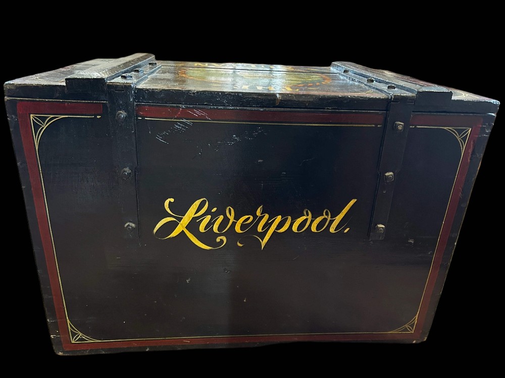 Old Hand Painted Nautical Trunk