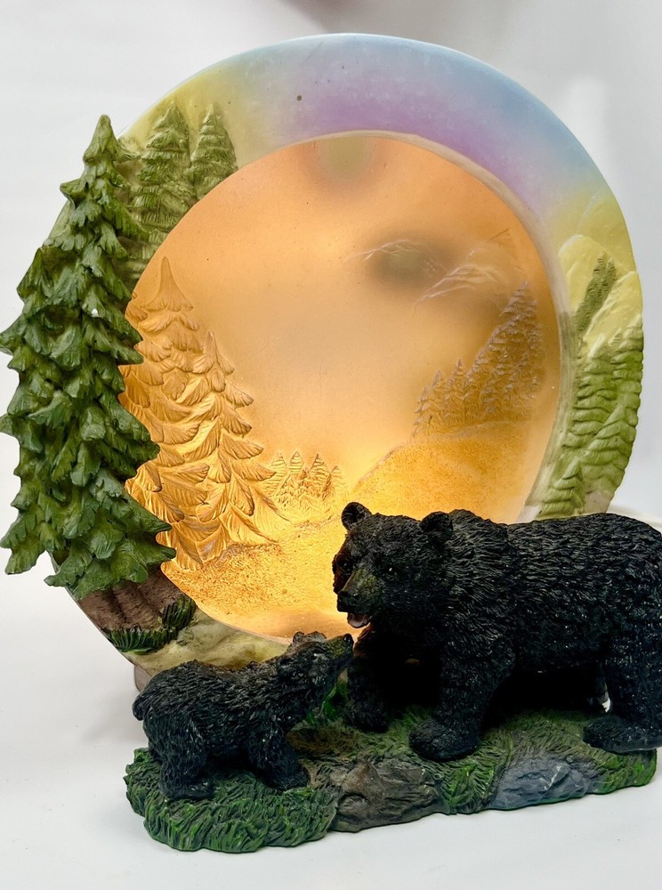 Bears Light Up Night Light , TV Lamp , Resin , Rustic ,