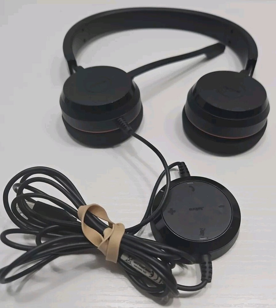 Jabra Evolve 20 MS Stereo Wired Headset / Headphones With Control Unit Tested