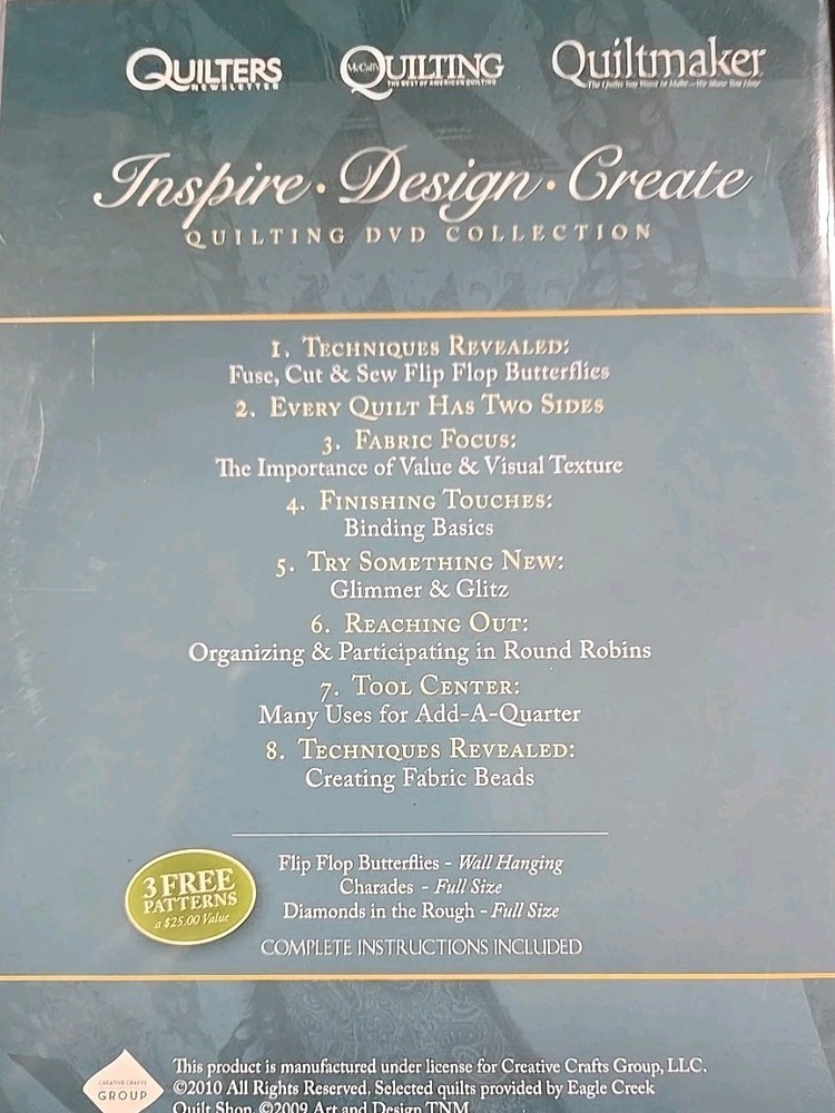 3 Quilting DVDs - Inspire Design Create - Ideas, Designs, Techiques