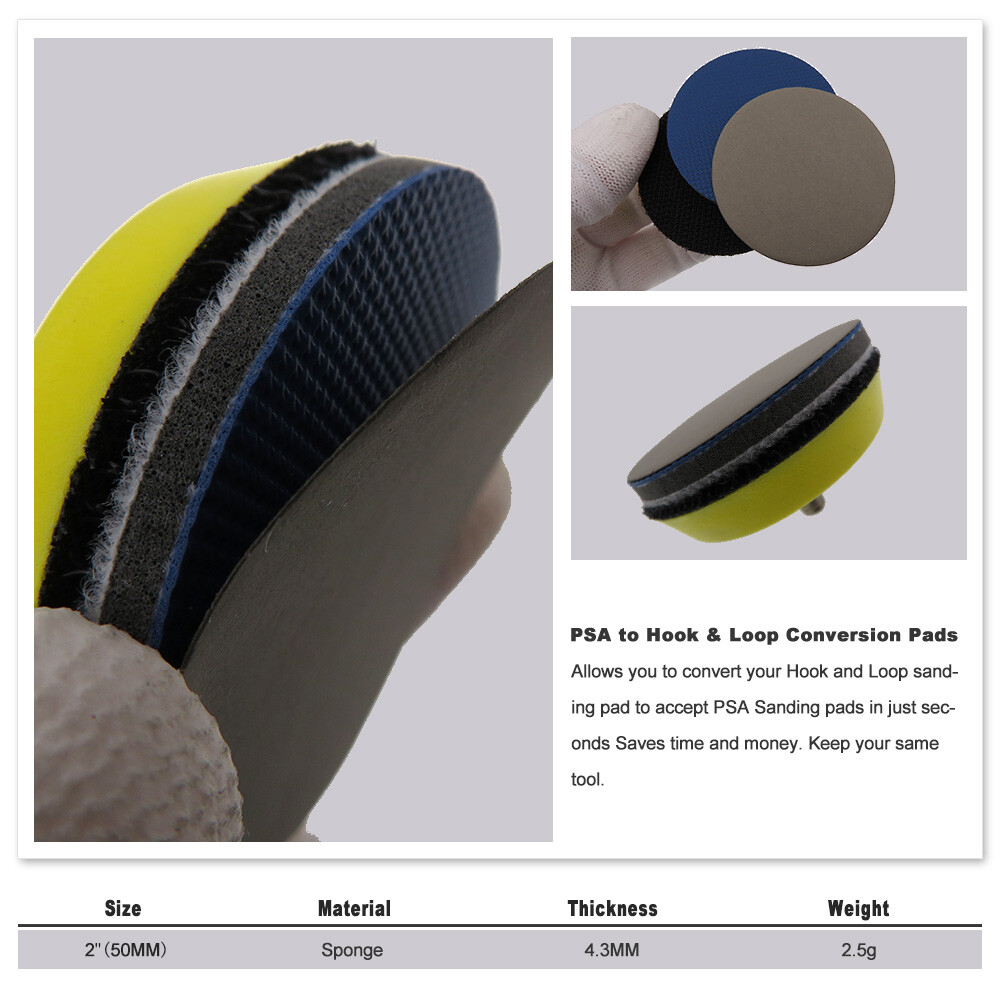 Ø 50mm PSA to Hook & Loop Conversion Interface Pad for Sanding Disc Backing Pad