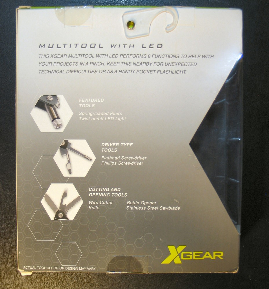 XGEAR Pliers Multi Tool with LED light, 8 tools functionality