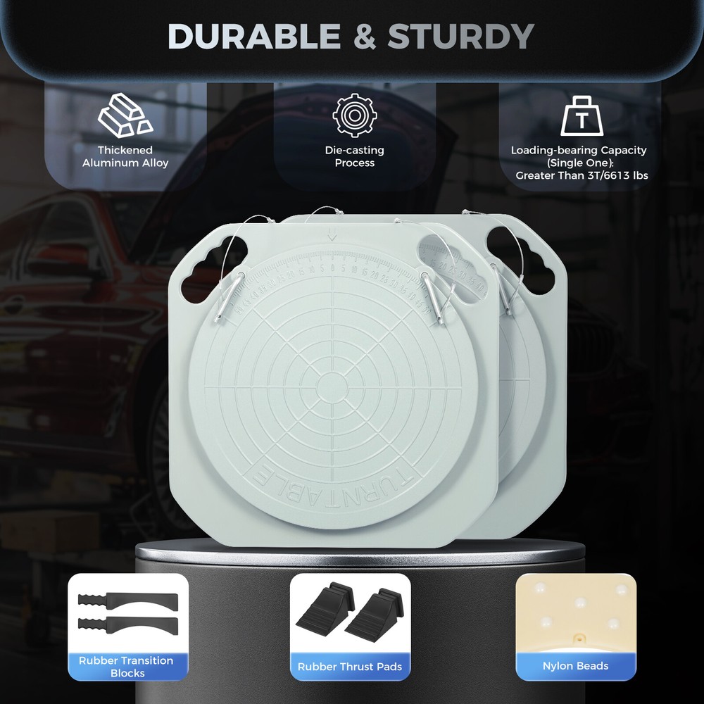 2PCS Car Wheel Alignment Turn Plates Kit, Wheel Alignment Machine Angle Plates