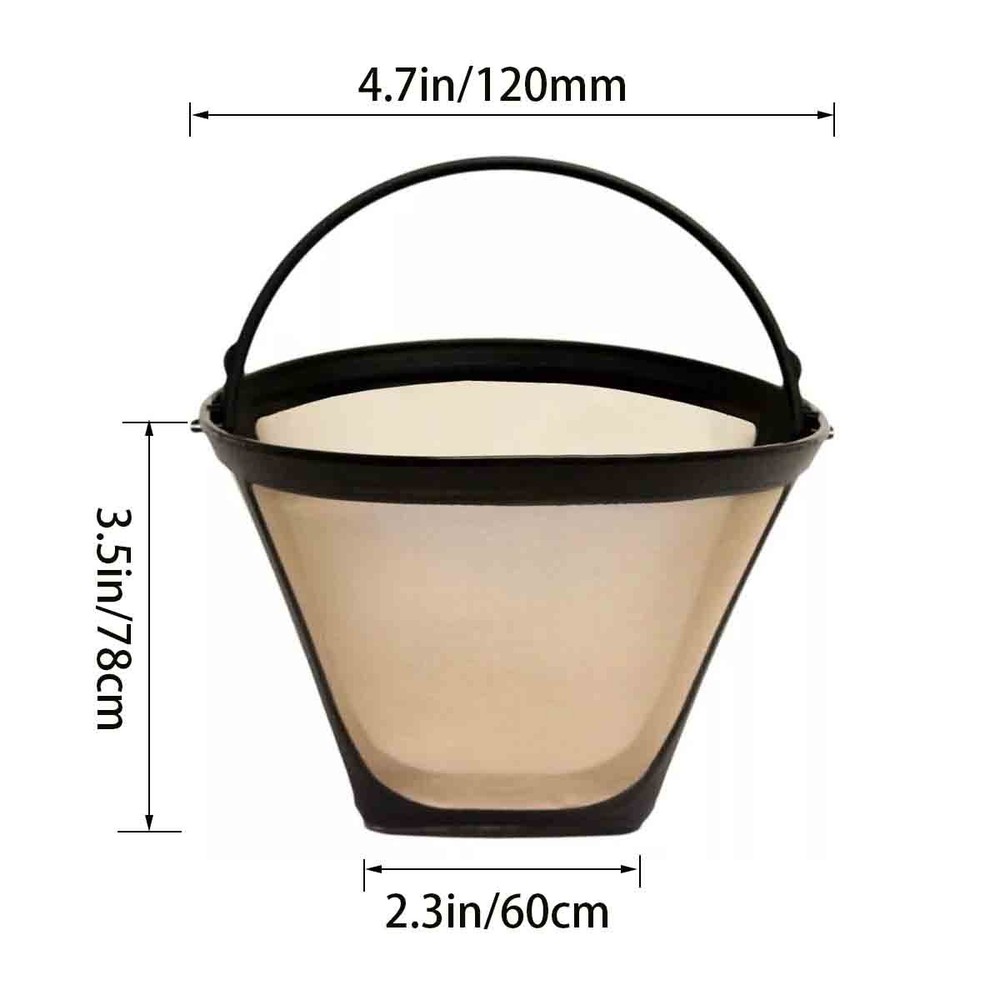 2 Pack Reusable Coffee Filter Basket No.4 Cone for Cuisinart Makers