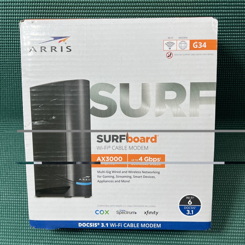 ARRIS SURFboard DOCSIS 3.1 Cable Modem & Wi-Fi 6 Router Combo G34