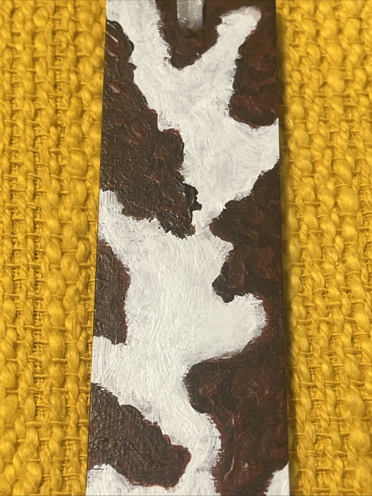 Bookmark Hand Painted Cow Print Design