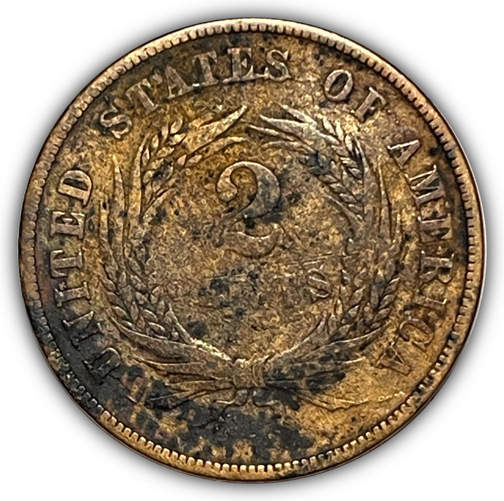 1867 Two Cent Piece Very Fine VF Coin #22868