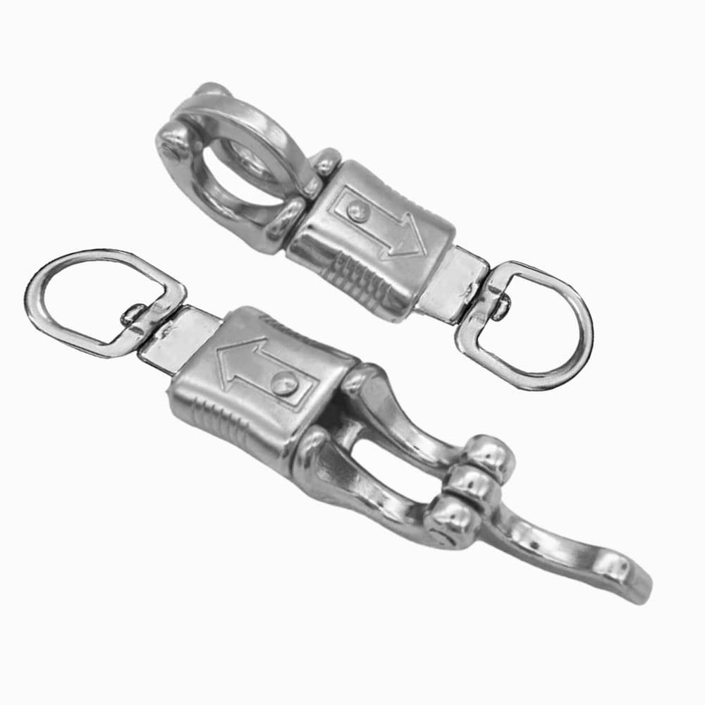 Panic Snap 2 Pcs Quick Release U-Type Clip for Lead Ropes Rotatable Eye