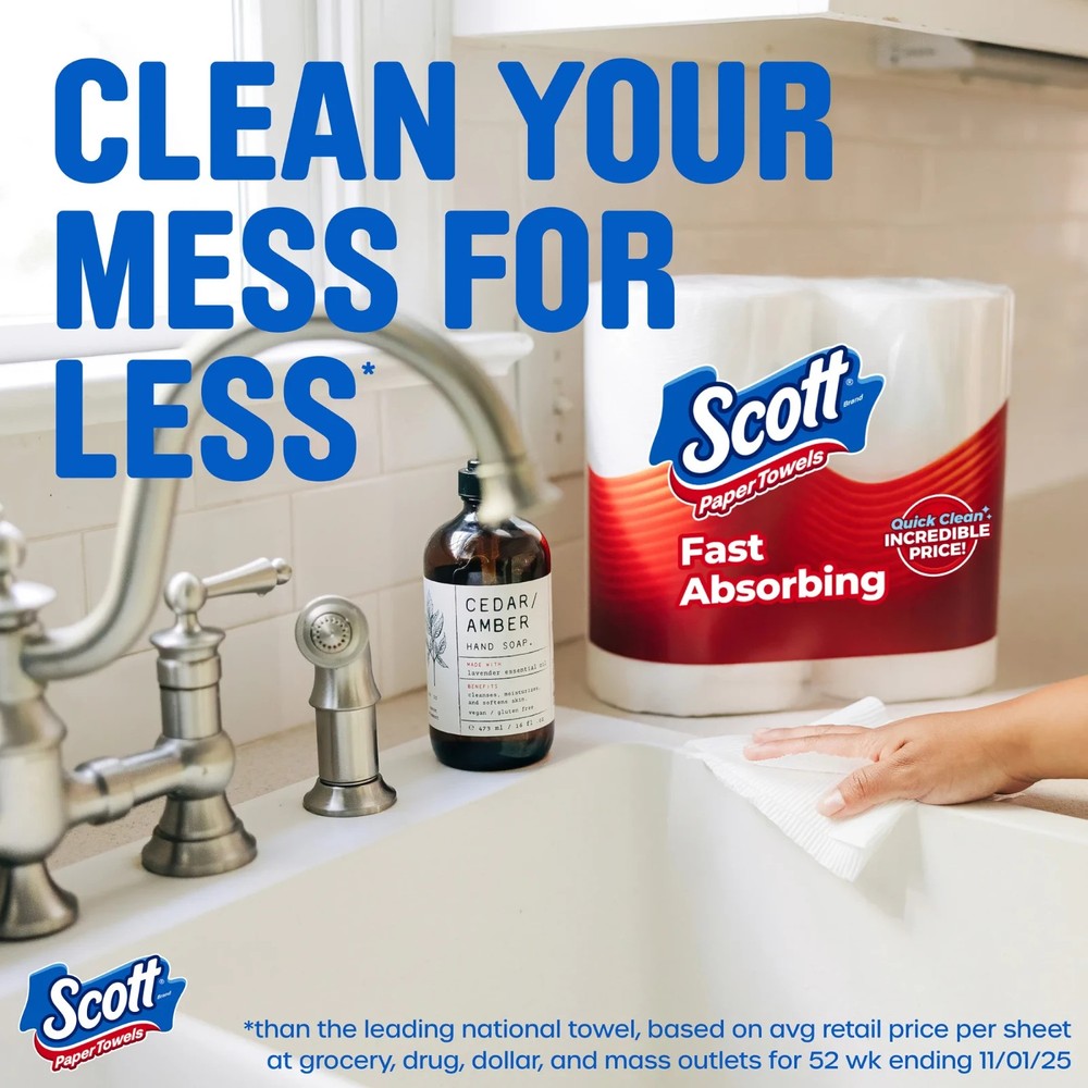 Scott Paper Towels, Choose-A-Sheet,(108 Sheets per Roll)