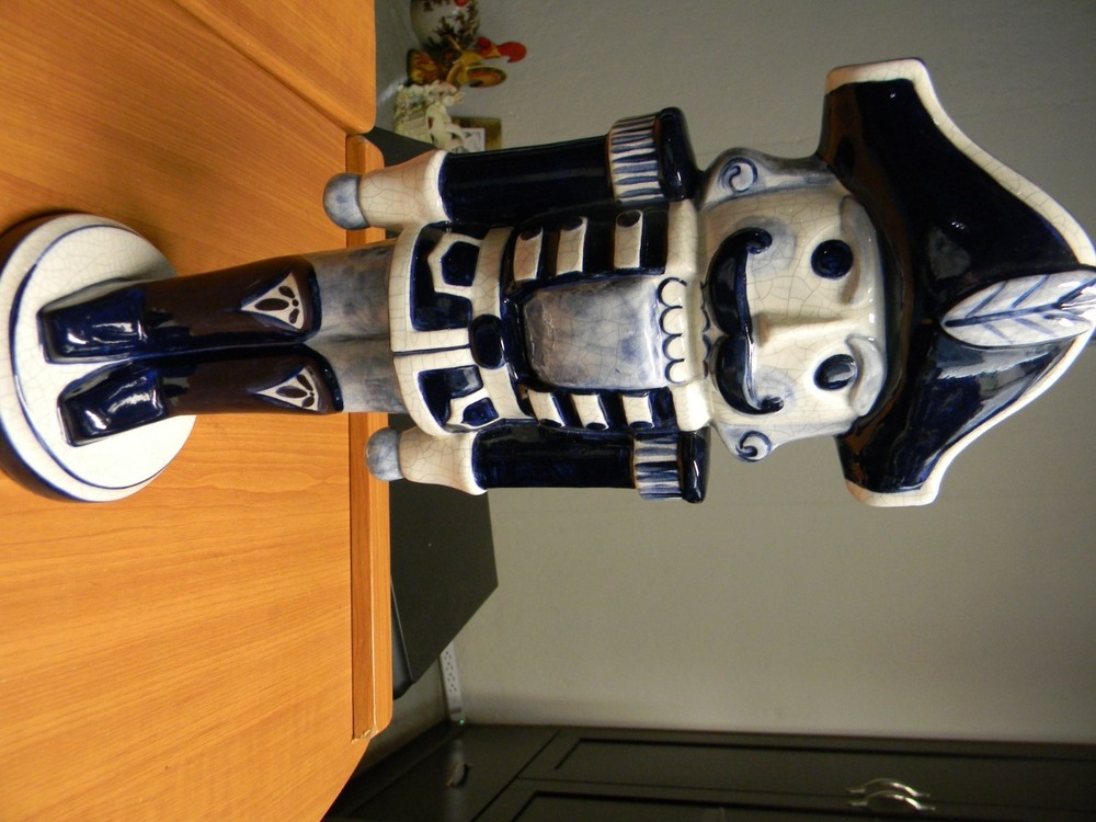 14" Glazed Ceramic Nutcracker Decor Display