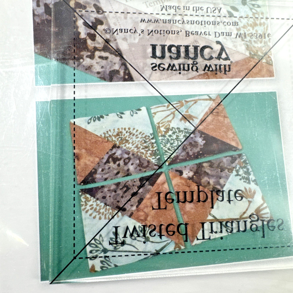 TWISTED TRIANGLES Template Sewing w Nancy Includes Instructions for Runners