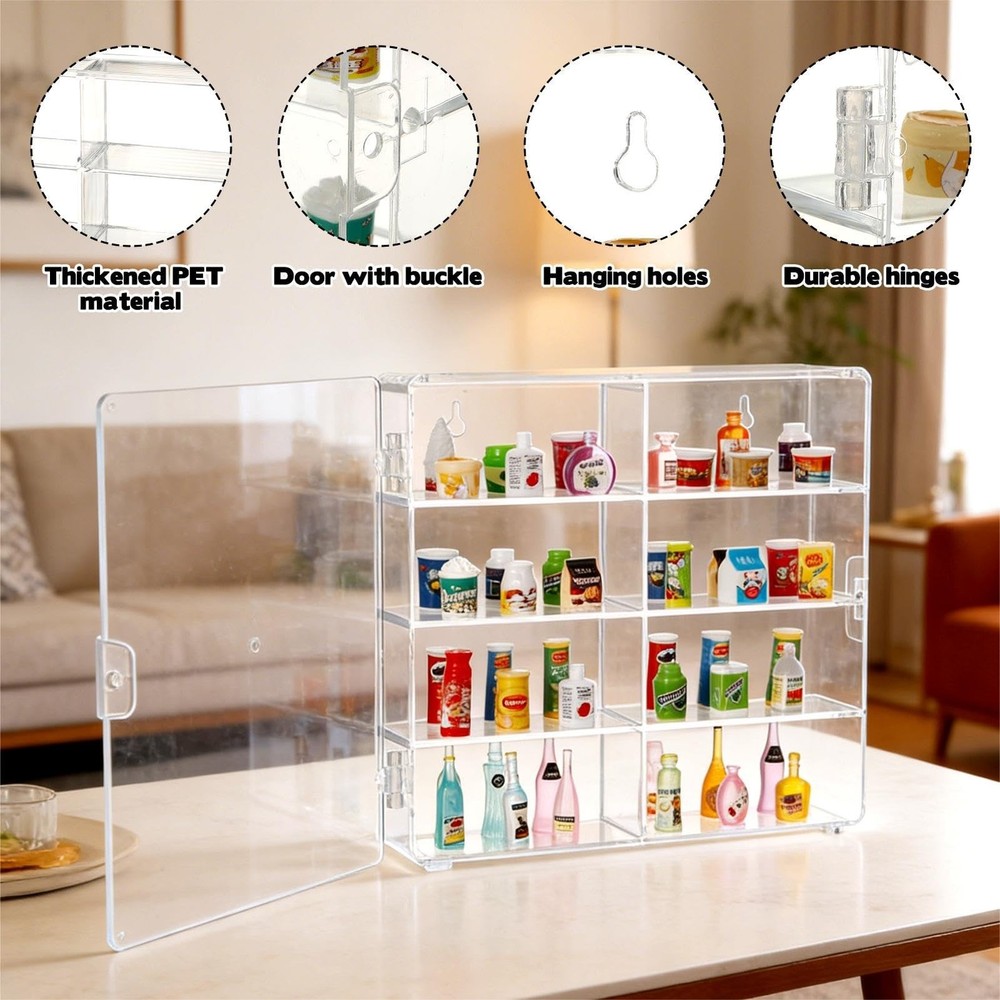 8 Slots Mini Brands Display Case 4 Pack Wall-Mounted Acrylic Mini Brands Stor...