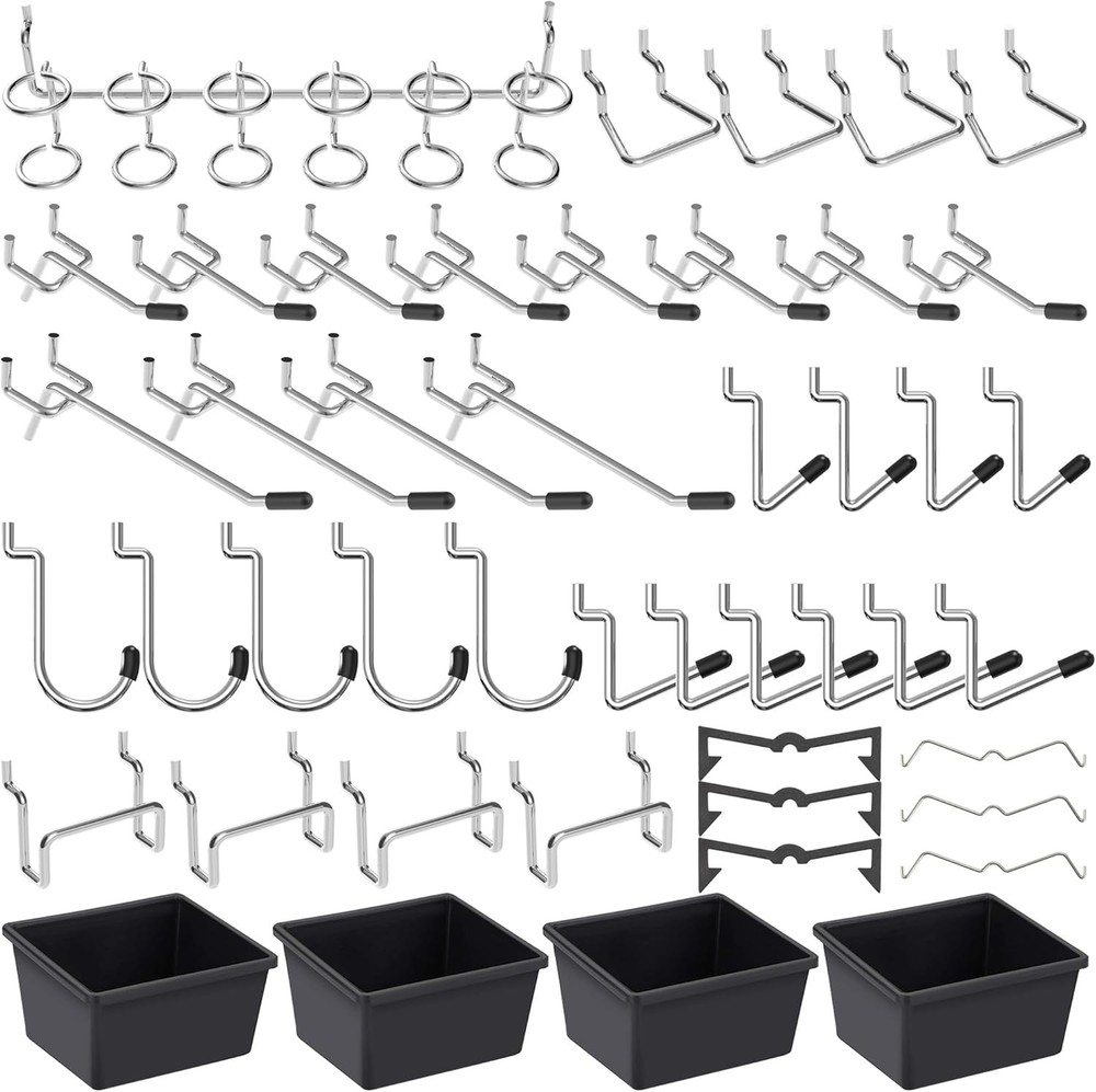117-Piece Rust Resistant Pegboard Hooks Set for Superior Tool Organization