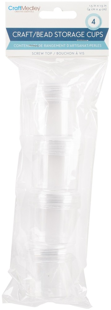 Bead Storage Screw-Top Cups 1.7oz 4/Pkg