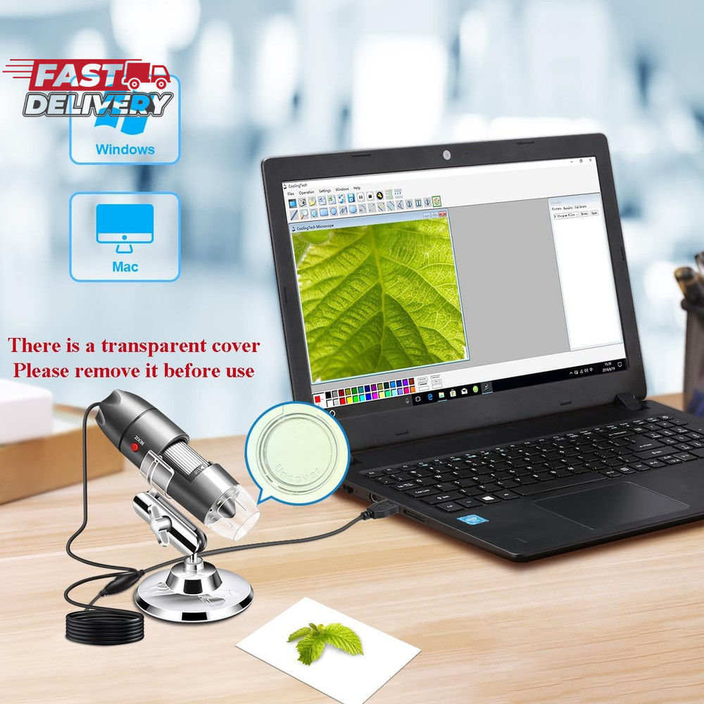 USB Microscope Camera with Stand & Carrying Case, Cainda Digital Microscope Comp