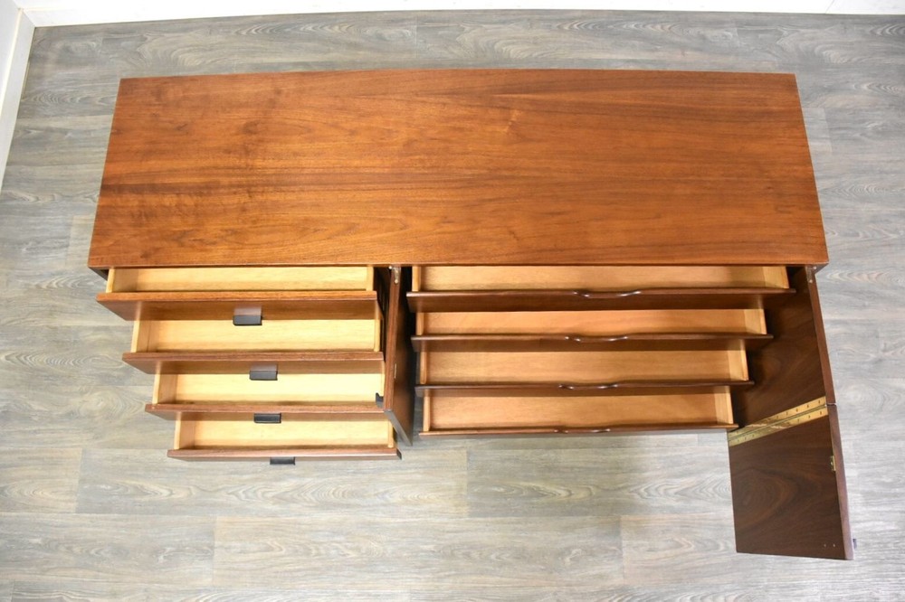 Refinished Walnut Mid Century Credenza