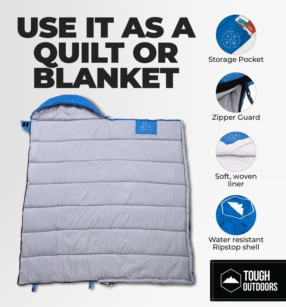 Extra Large Lightweight Waterproof Sleeping Bag for Camping & Backpacking