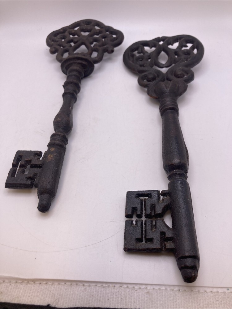 Two Metal Keys, decor/ Paper weights 12”