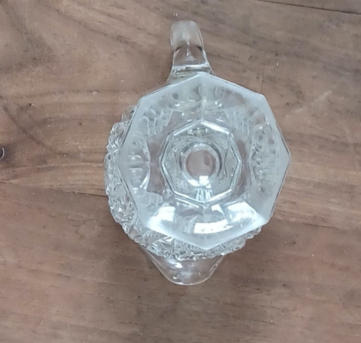 Cut Glass Footed Cream Pitcher and Covered Sugar Bowl