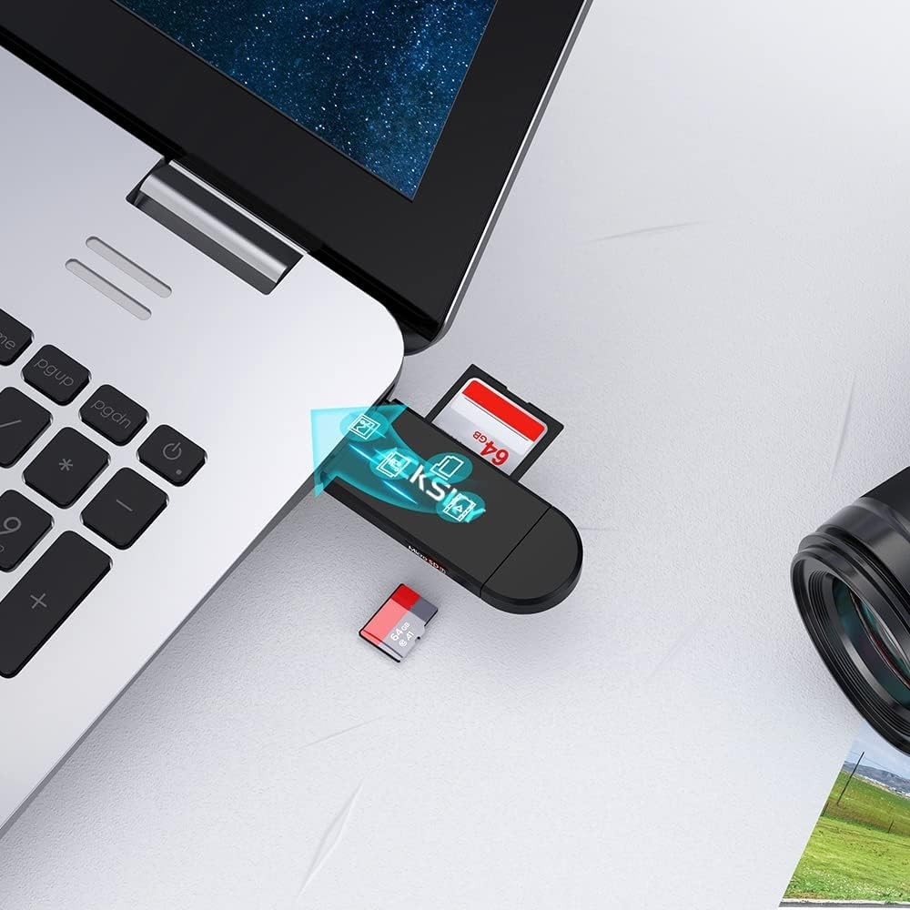 High-Speed 3-in-1 Memory Card Reader - Type-C, USB-A, Micro USB for All Devices
