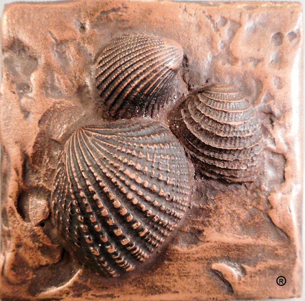 Copper Sea Shells #2 Decorative Dot Tile