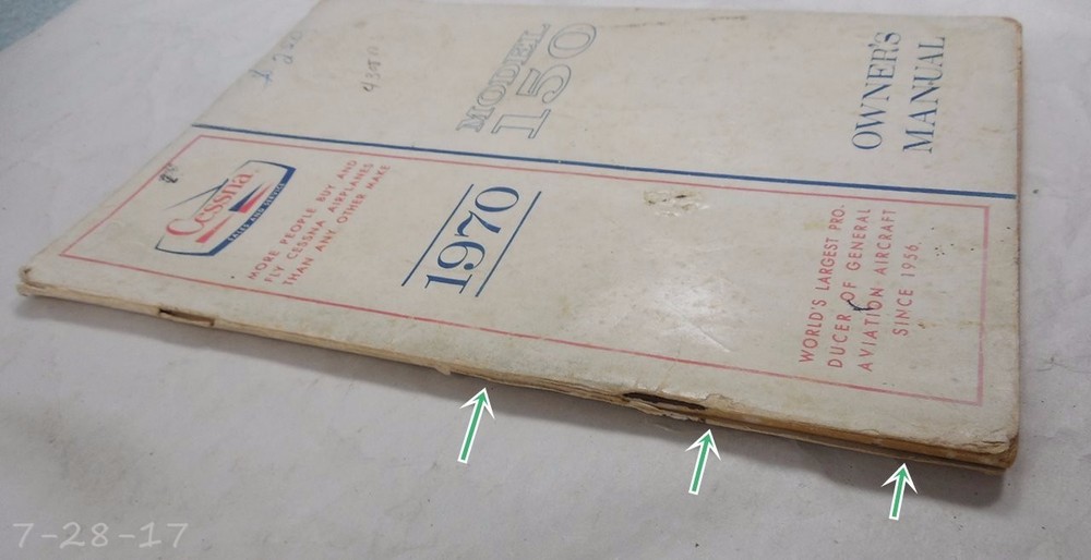 1970 Cessna Model 150 Owner's Manual