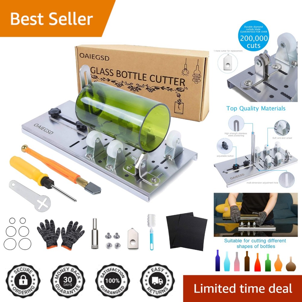 Adjustable Glass Bottle Cutter with Diamond Blade - Ideal for Creative Projects