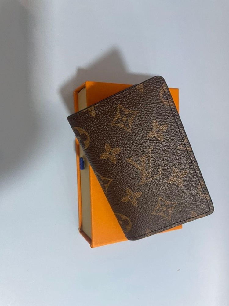 LV Louis Vuitton Pocket Organizer Monogram Eclipse Brown