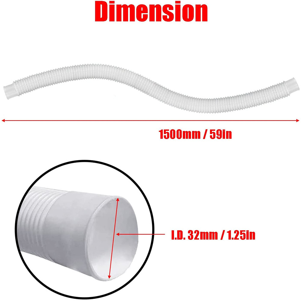 2 Pack Pool Pump Replacement Hose Pipe Accessory For Above Ground Pools Part