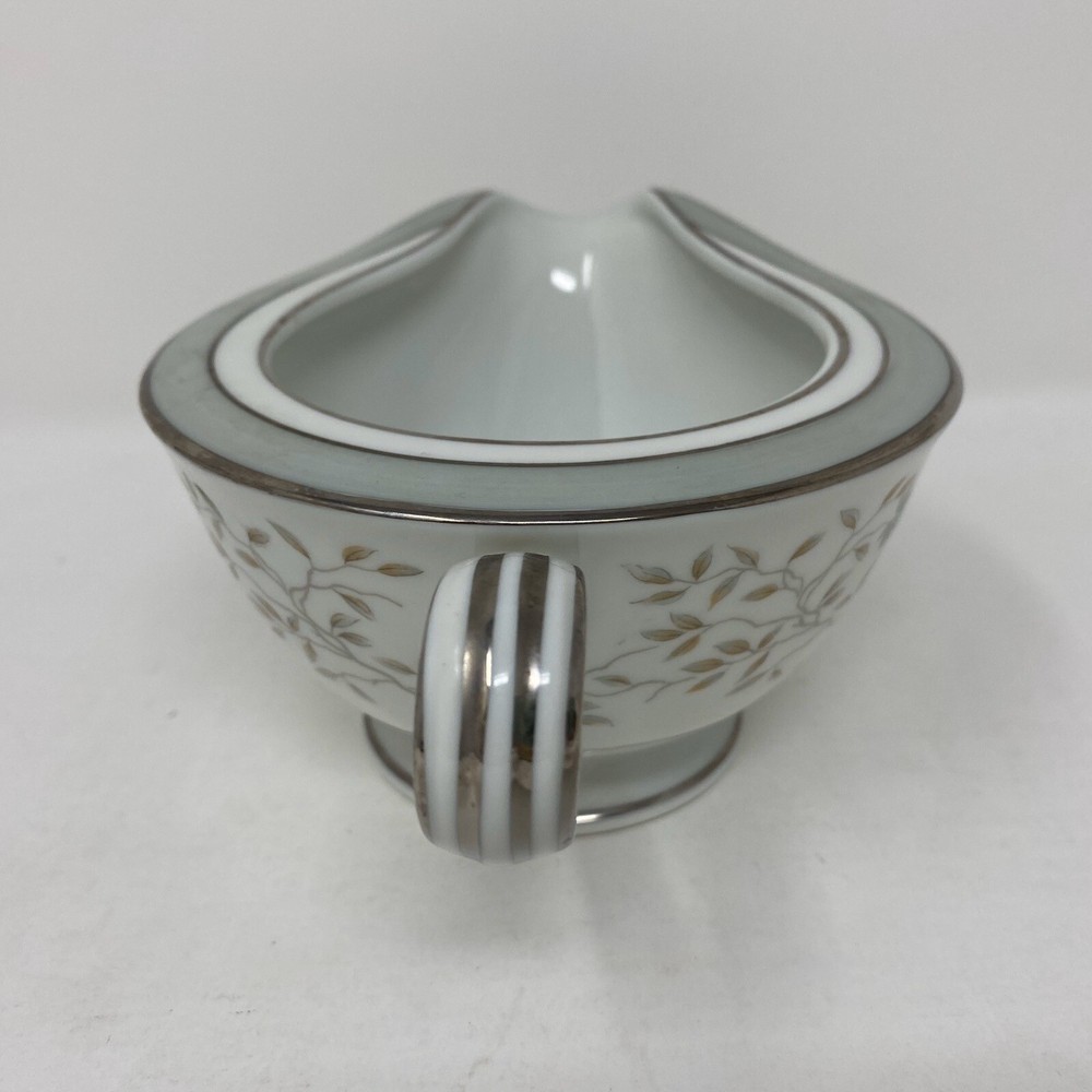 Noritake Meredith Creamer Pitcher Silver Trim Bone China 5918