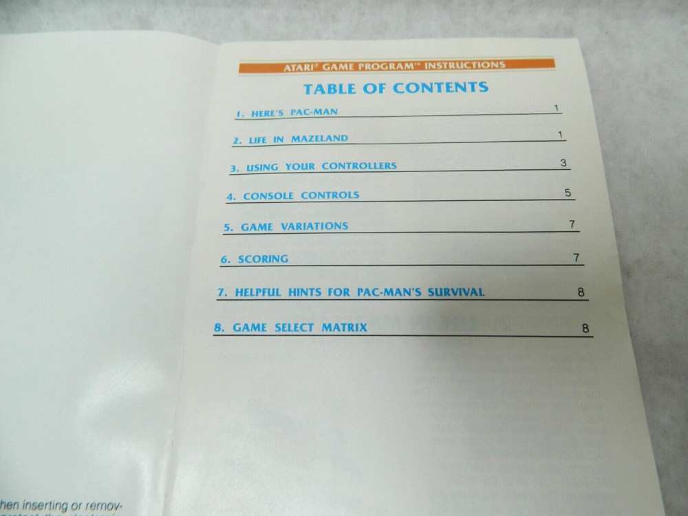 1981 Atari Pac-Man game Instructions CX2646. Sh1