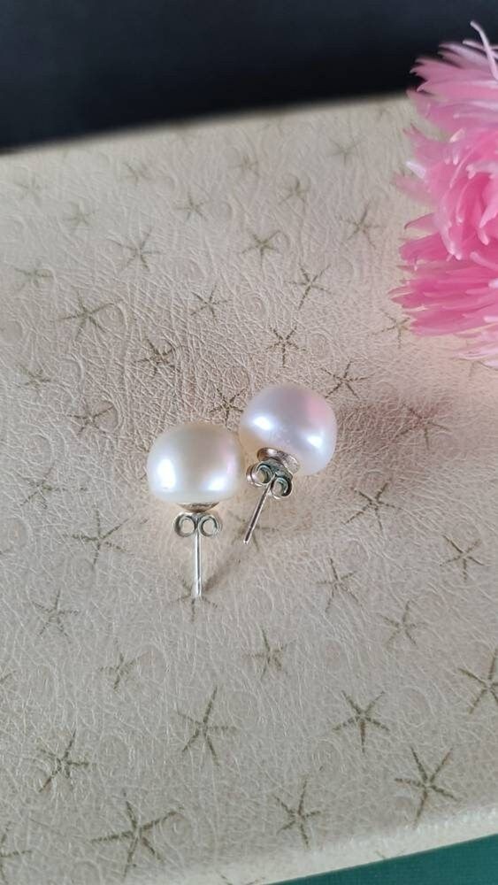 925 Pearl Stud Earrings