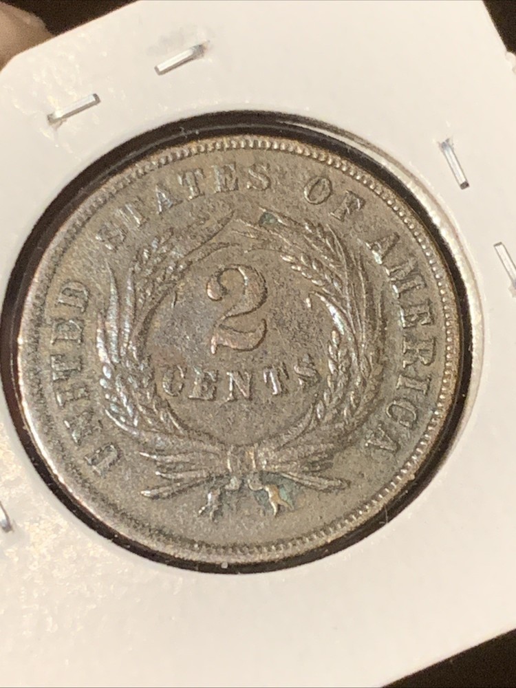 1865 Two Cent Piece 2c Better Grade XF Details
