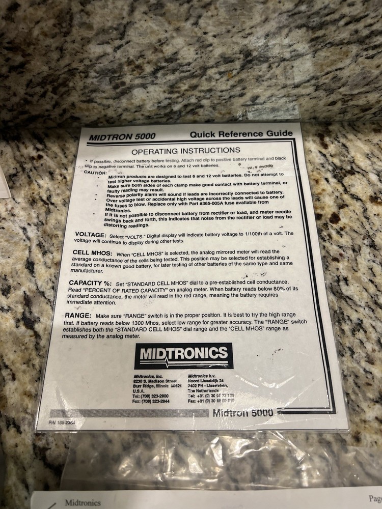 Midtronics Midtron 5000 Battery Conductance Tester Cased