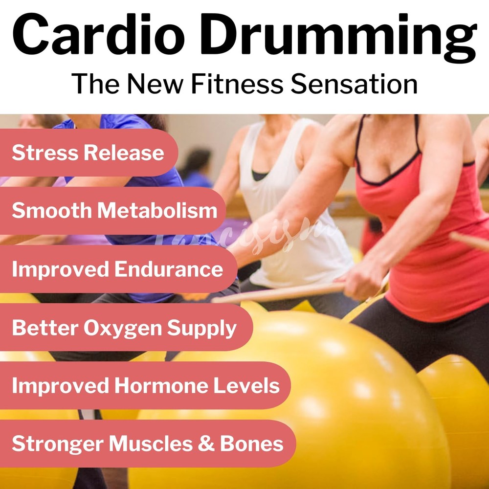Cardio Drumming Set: 26" Exercise Ball, Pump & Weighted Sticks