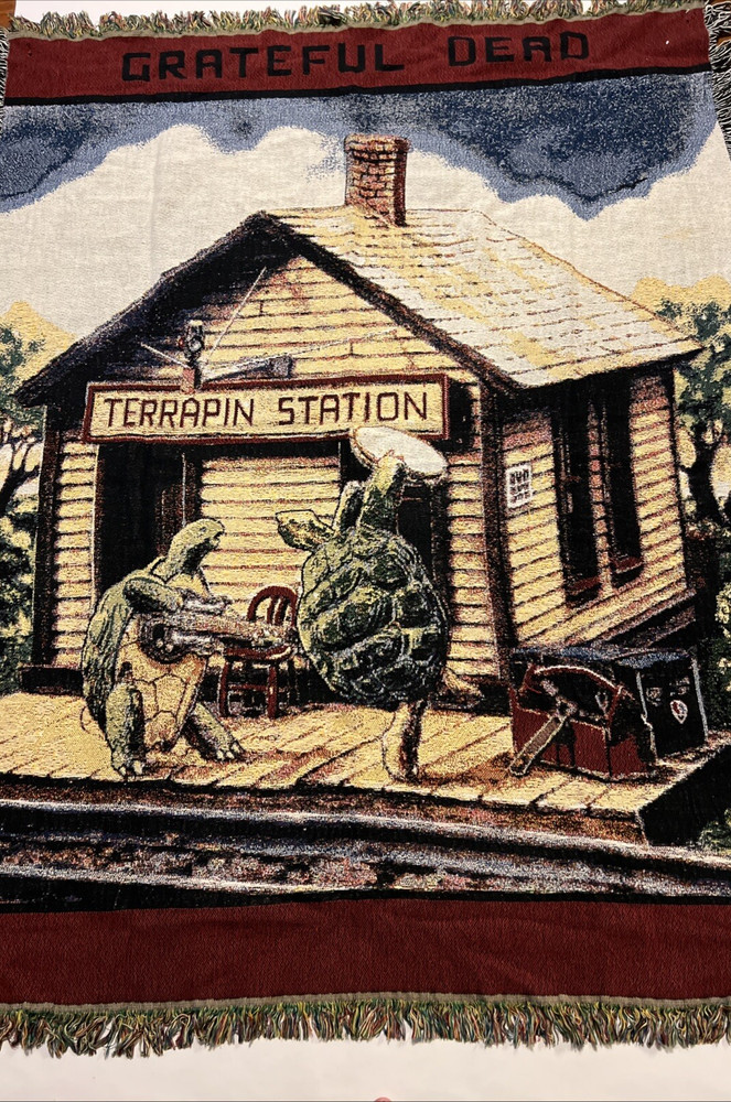 Grateful Dead Terrapin Station Cotton Tapestry Blanket Approx. 52” X 65” Flaws