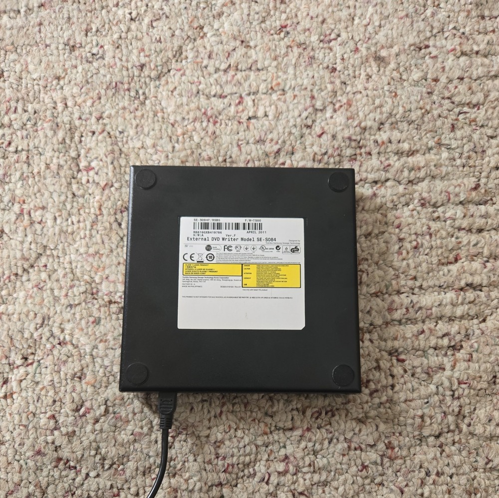 Samsung External DVD Writer Model SE-S084 Black - UnTested