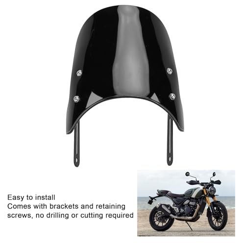 Motorcycle Windshield, Motorcycle Front Windshield Windscreen for Black