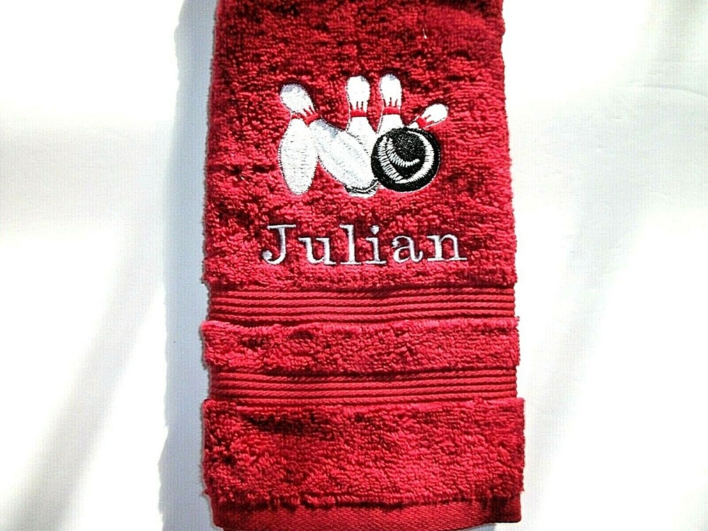 BOWLING TOWEL, PERSONALIZED, EMBROIDERED, PLEASE READ THE WHOLE LISTING