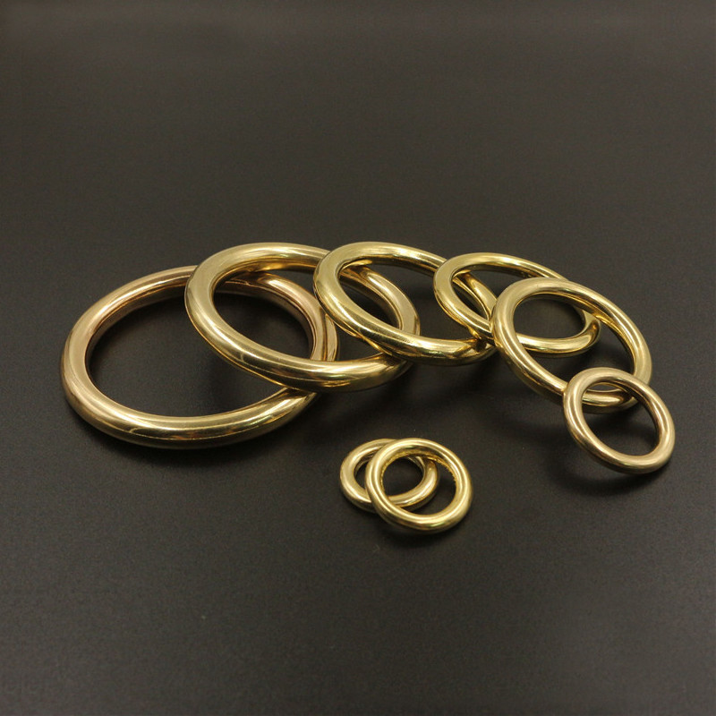 Cast Solid Brass O Ring Seamless Round Buckle for Webbing Leathercraft 7Mm-51Mm