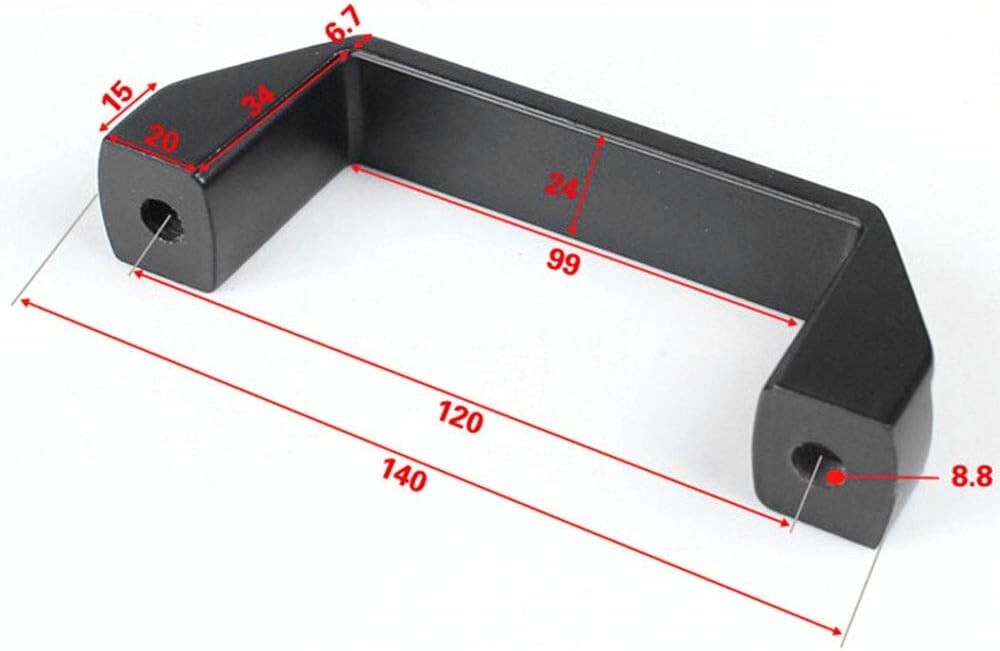 2-Pack Black Aluminium Alloy Handle Rectangular Industrial Pull Handle for 30 Se