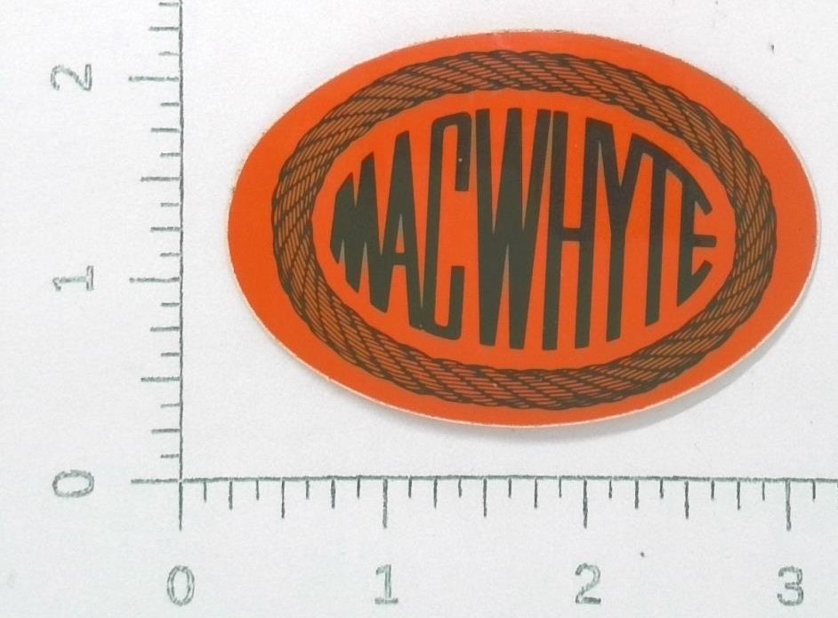 Vintage MacWhyte Mining Cable Coal Advertising Sticker Decal