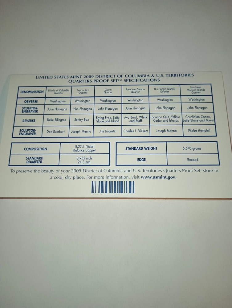 2009 QUARTER PROOF SET !