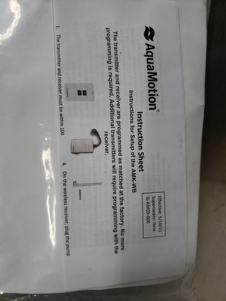 AquaMotion AMK-WB Wireless Control Kit 2 Button Wireless Button & Receiver